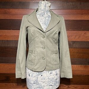 Y2K Apt. 9 Cloverleaf Lapel Khaki Cotton Blazer runs small